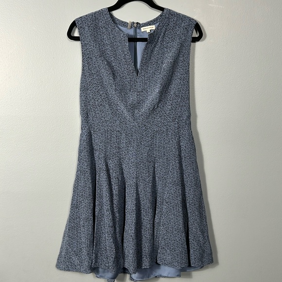 Rebecca Taylor Blue Silk V-neck Relaxed Fit Midi Dress size 6 - Picture 1 of 15